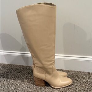 Vince Camuto Cream Heeled Boots